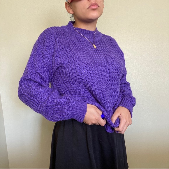 Vintage Sweaters - 💟 VINTAGE PURPLE KNIT SWEATER 💟